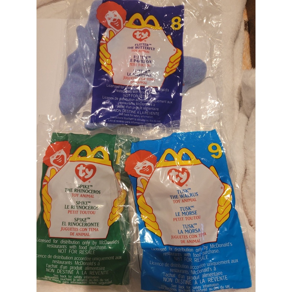 2000 Mcdonalds Teenie Beanie Babies NIP Set #8, #9, #11